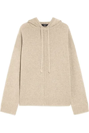 Max Mara Strik, Dame, , M, Uld, Hyggelig strikket sweater med hætte