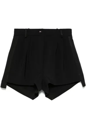 Elisabetta Franchi Shorts, Dame, Sort, XS, Polyester, Skræddersyede crêpe shorts med logo-knaplukning