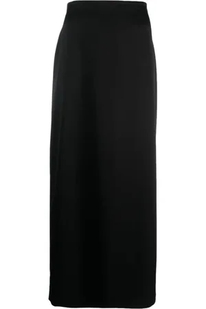 Lanvin Nederdel, Dame, Sort, S, Satin, Sort, højtaljet satinnederdel