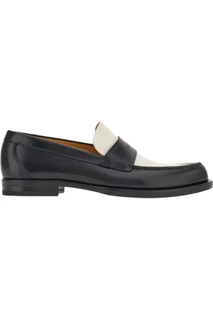 Salvatore Ferragamo Sko, Dame, Sort, 36 1/2 EU, Two-Tone Logo-Debossed Loafers