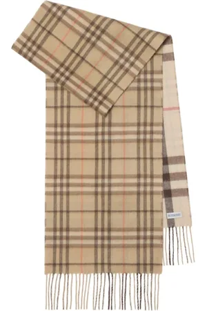 Burberry Tilbehør, Dame, , ONE SIZE, Cashmere, Ternet Halstørklæde med Frynser