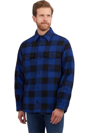 Brooks Brothers Jakke, Herre, Blå, XL, Uld, Uld Overshirt Jakke