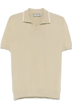 CANALI Top, Herre, , L, Bomuld, V-Neck Kortærmet Polo
