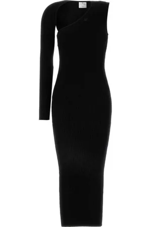 Courrèges Kjole, Dame, Sort, XS, Polyester, Elegant Sort Viskose Blend Kjole