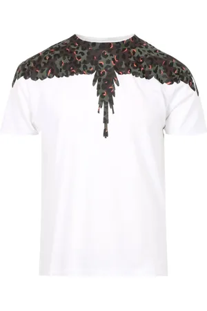 MARCELO BURLON Top, Herre, Hvid, XL, Bomuld, Animal Wings Print Tops
