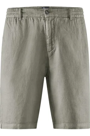Bomboogie Shorts, Herre, Grøn, M, Linned, Behagelige Fit Linned Chino Shorts