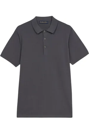 Brooks Brothers Top, Herre, Grå, L, Bomuld, Mørkegrå bomulds polo shirt