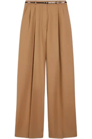 Sportmax Bukser, Dame, Hvid, 2XS, Uld, Wide Bukser
