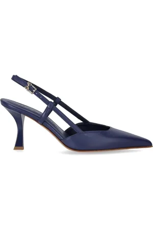 SERGIO LEVANTESI Sko, Dame, Blå, 37 EU, Læder, Blå Slingback Pump med Gylden Spænde