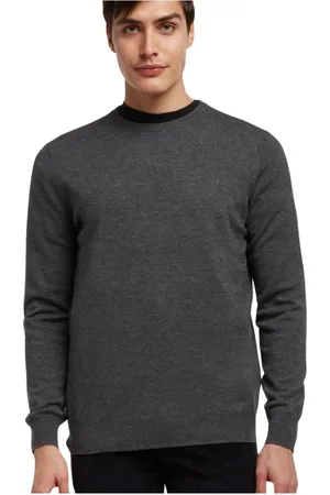 Brooks Brothers Strik, Herre, Grå, S, Uld, Lammeuld Crew-Neck Sweater