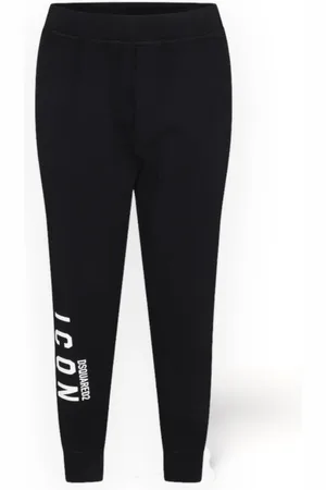 Dsquared2 Bukser, Herre, Sort, S, Uld, Cozy Fleece Sweatpants