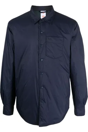 sun68 Skjorte, Herre, Blå, 2XL, Uld, Polstret langærmet skjorte