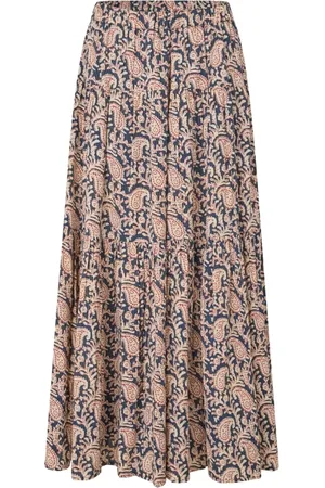 Lollys Laundry Nederdel, Dame, Flerfarvet, XS, Bomuld, Farverigt Paisley Maxi Nederdel