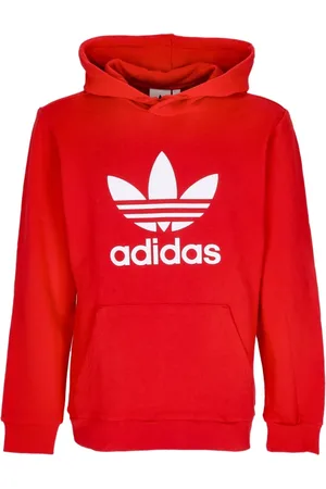 adidas Sweathshirts & Hoodies, Herre, Rød, S, Bomuld, Trefoil Letvægts Hættetrøje