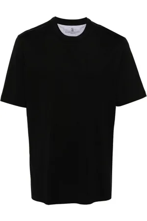 Brunello Cucinelli Top, Herre, Sort, 2XL, Bomuld, Sort bomuldsjersey T-shirt