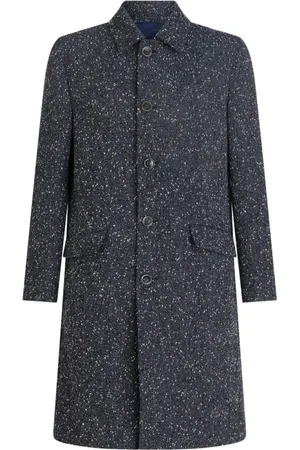 Etro Frakke, Herre, Grå, XL, Uld, Enkeltradet Frakke