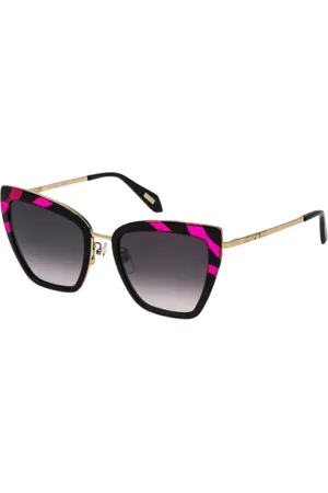 Roberto Cavalli Tilbehør, Dame, Sort, ONE SIZE, Sort Butterfly Solbriller med Animalier Touch