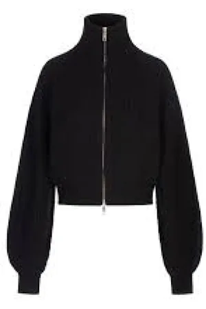 Sportmax Strik, Dame, Sort, M, Uld, Stilfuld Strikket Cardigan