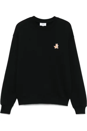 Maison Kitsuné Sweathshirts & Hoodies, Herre, Sort, M, Bomuld, Sweater med rævemotiv