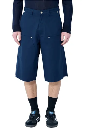 WALES BONNER Shorts, Herre, Blå, L, Bomuld, Bomuld-Viskose Shorts med Mellemlang Stigning