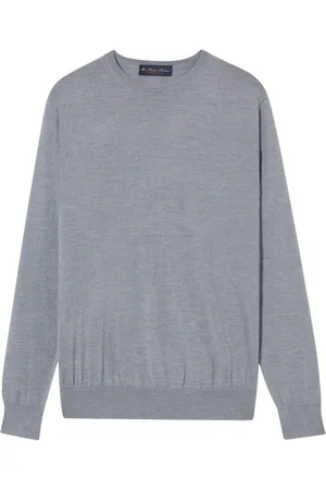 Brooks Brothers Strik, Herre, Grå, M, Uld, Merinould Crewneck Sweater