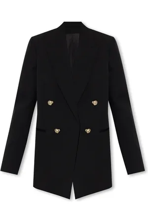 Lanvin Jakke, Dame, Sort, M, Uld, Double-breasted blazer