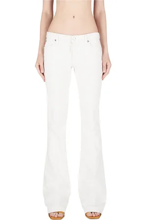 Dsquared2 Bukser, Dame, Hvid, XS, Bomuld, Hvide Straight Bukser