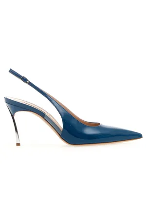 Casadei Sko, Dame, Blå, 37 EU, Læder, Slingback Pumps
