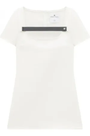 Courrèges Top, Dame, Hvid, L, Kortærmet Kjole