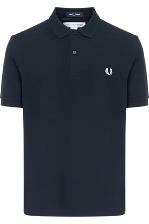 Comme des Garçons Top, Herre, Blå, M, Bomuld, Navy Strik T-shirt