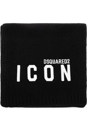 Dsquared2 Tilbehør, Herre, Sort, ONE SIZE, Uld, Branded Scarf