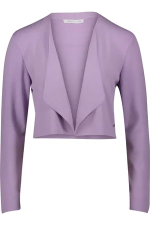 Betty & Co Strik, Dame, Lilla, XL, Uld, Finstrik cardigan uden lukning