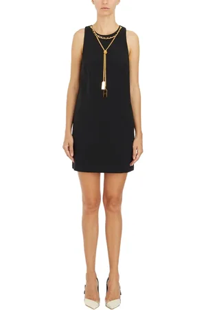 Elisabetta Franchi Kjole, Dame, Sort, S, Polyester, Chic Halskæde Mini Kjole