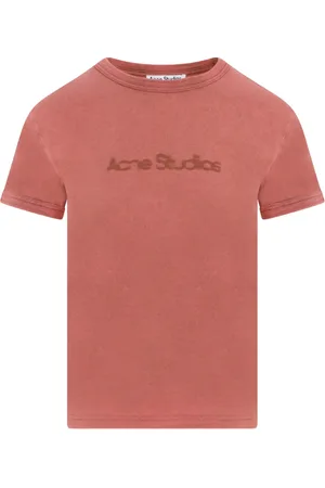 Acne Studios Top, Dame, Rød, L, Bomuld, Logo Cotton T-Shirt