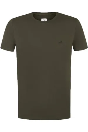 C.P. Company Top, Herre, Grøn, XL, Bomuld, Black Coffee Goggle Hood Jersey Tee