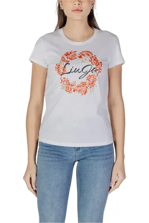 Liu Jo Top, Dame, Hvid, L, Bomuld, Kortærmet bomulds T-shirt