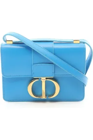 Dior Pre-owned, Dame, Blå, ONE SIZE, Uld, Pre-owned Laeder crossbody-tasker