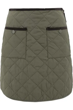 Max Mara Nederdel, Dame, Grøn, 3XS, Polyester, Diamond Quilted Taffeta Nederdel
