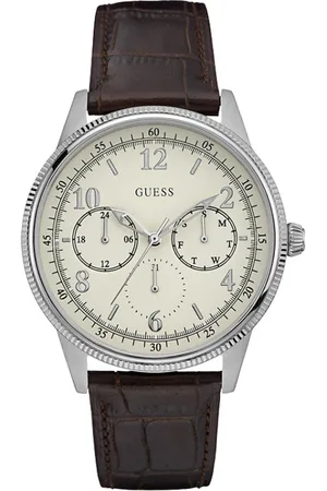Guess Tilbehør, Herre, Grå, ONE SIZE, Læder, Quartz Analog Ur