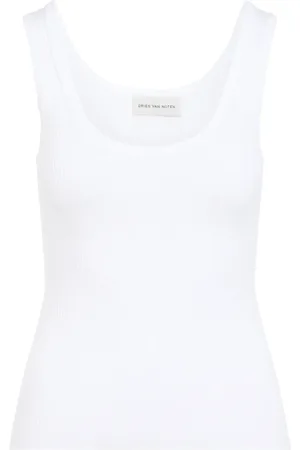 DRIES VAN NOTEN Top, Dame, Hvid, S, Uld, Topaz Top