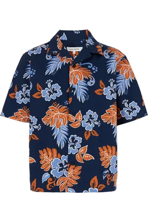Maison Kitsuné Skjorte, Herre, Blå, S, Bomuld, Resort Shirt