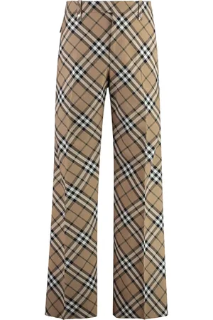 Burberry Bukser, Herre, , S, Uld, Check Motif Uldblanding Bukser