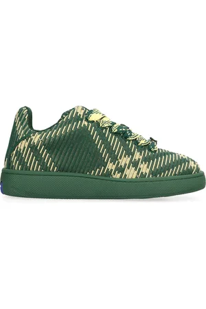 Burberry Sko, Herre, Grøn, 40 EU, Bomuld, Check Motif Low-top Sneakers