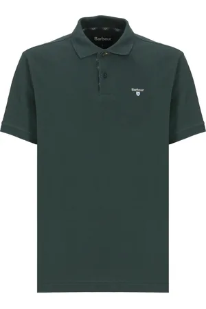 Barbour Top, Herre, Grøn, M, Bomuld, Grøn Polo Skjorte med Logo Broderi