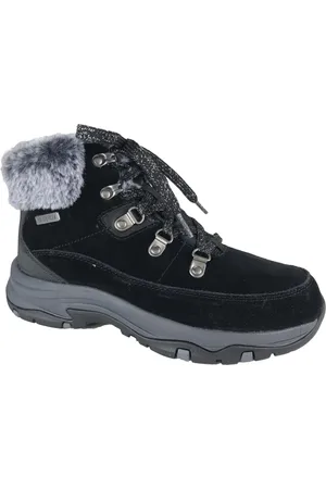 Skechers Sko, Dame, Sort, 40 EU, Uld, Stilfulde Støvler