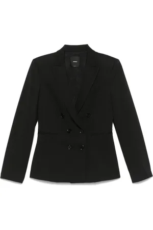Pinko Jakke, Dame, Sort, 2XS, Sort Dobbeltbrystet Jakke Peak Revers