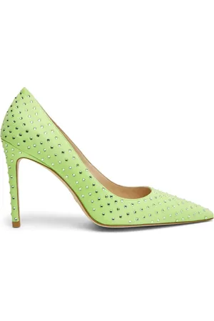 Stuart Weitzman Sko, Dame, Grøn, 36 EU, Suede, Shine 100 Crystal Pump