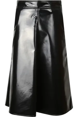 Moncler Nederdel, Dame, Sort, XS, Bomuld, Højtaljet Midi Nederdel