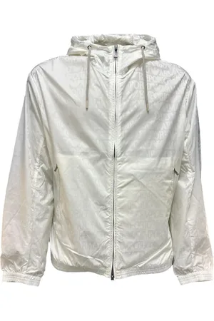 Emporio Armani Jakke, Herre, Hvid, M, Hvid Logo Lettering Blouson Jakke