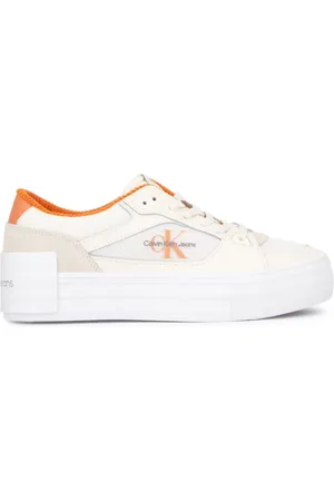 Calvin Klein Sko, Dame, Hvid, 40 EU, Læder, Bold Vulc Flatf Laceup Lth Mix Sneakers